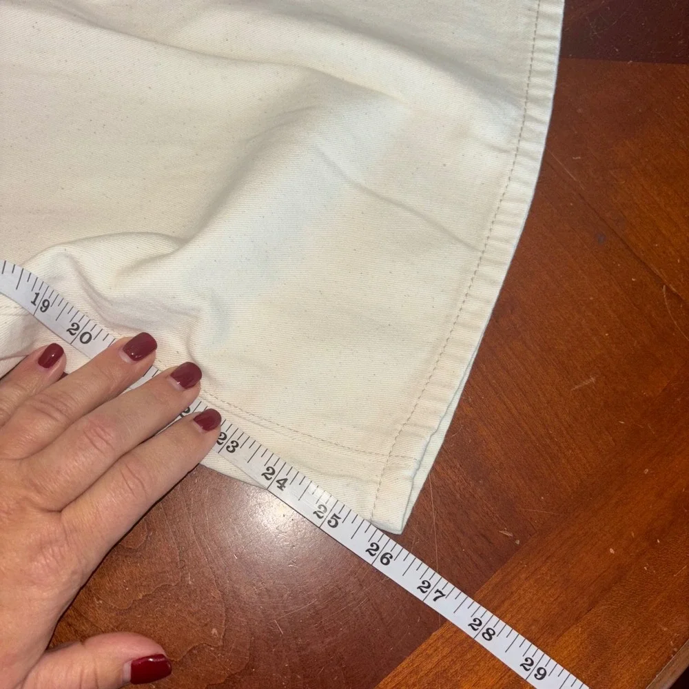 CIDER | Wide Leg | High Waisted |‎ Zipper | 100% Cotton Cream Pants | 1XL